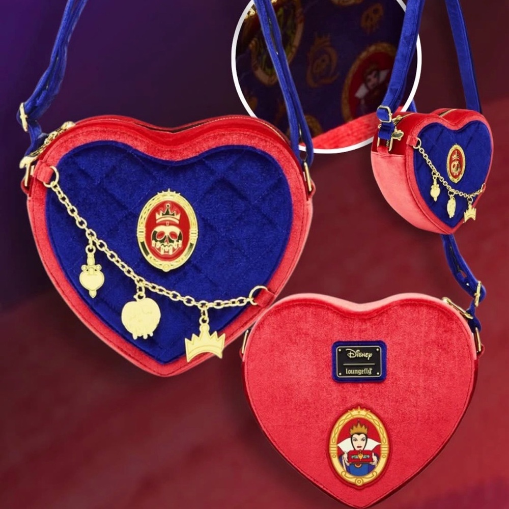 Loungefly Disney Snow White and the Seven Dwarfs Evil Queen Velvet Crossbody Bag